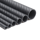 3K Twill Round Carbon Fibre Tubes Poles With Roll Wrapping