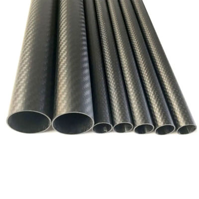 Custom 16mm O.D. 14mm I.D. 16x14x500mm 3K Roll Wrapped 100% Pure Round Carbon Tubes
